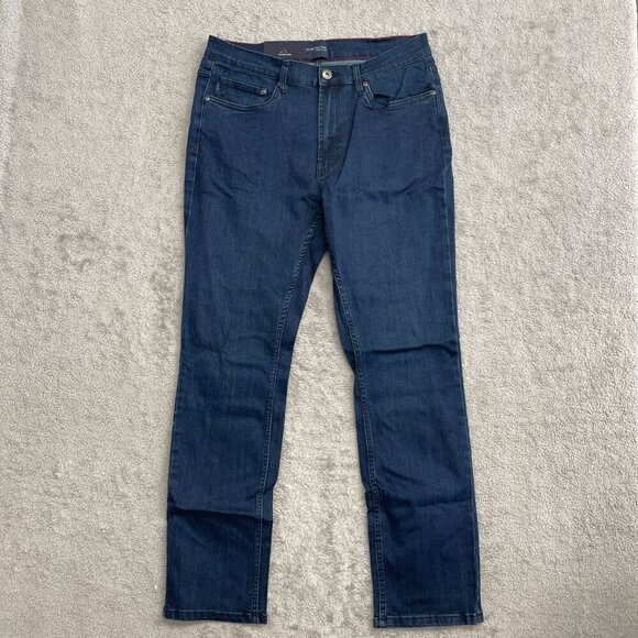 NEW Jachs New York Men's 34X32 Comfort Stretch Denim Jeans Dark Blue - Picture 2 of 6